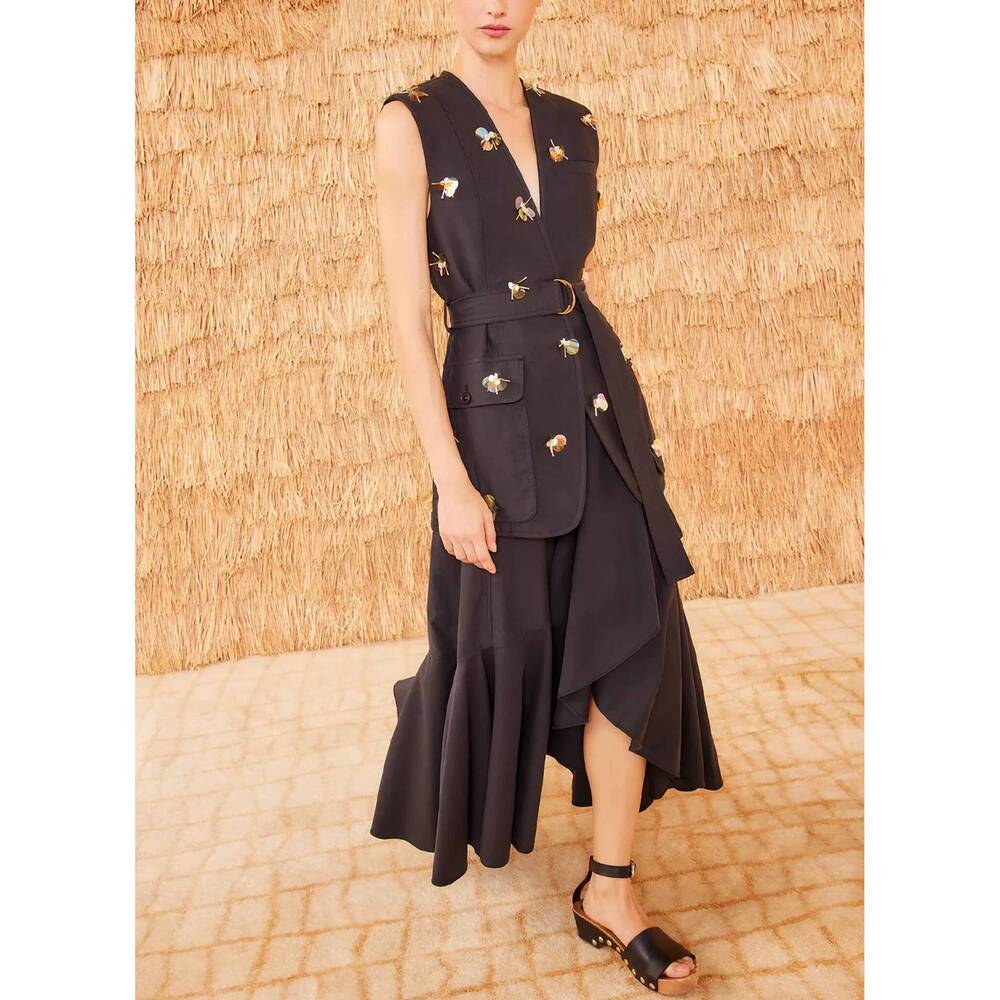 NEW ULLA JOHNSON twyla embellished vest in noir